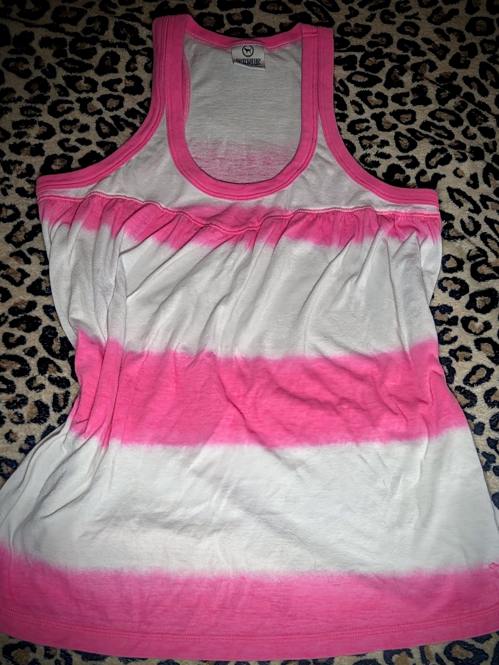 Victoria's Secret Pink and White Striped Scoop Neck Tank